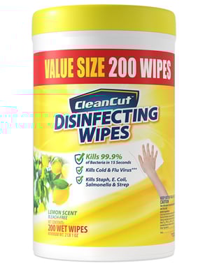 Clean cut disinfecting wipes