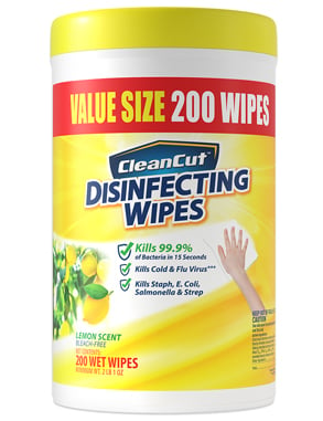 Clean cut disinfecting wipes